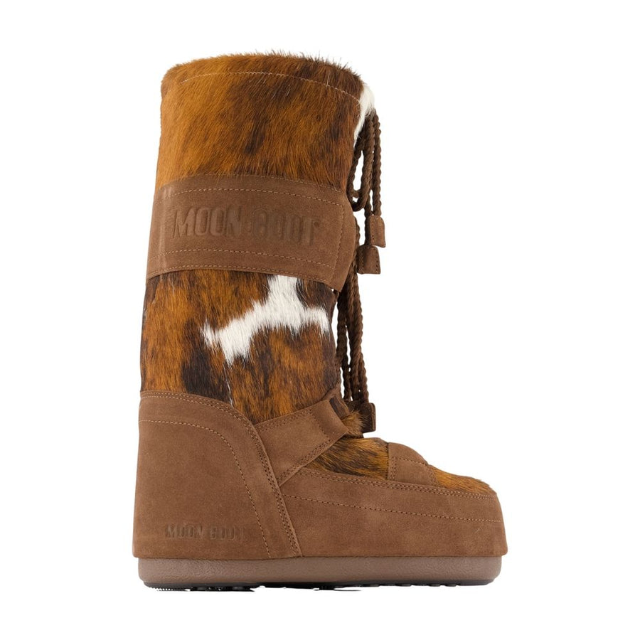 Icon Archive 1985 Cow Boots - Moon Leather Brown Cowhide Shoes /