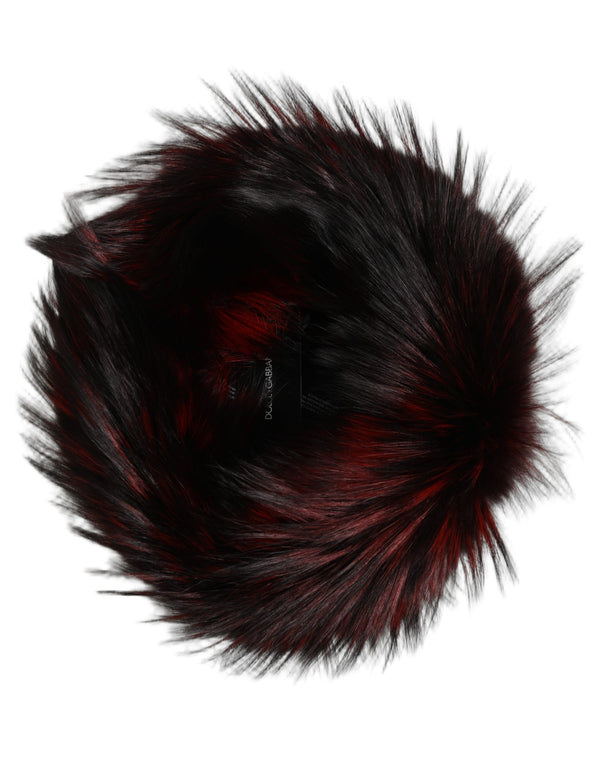 Dolce & Gabbana HAT9999 50% Fox Fur bucket hat in red
