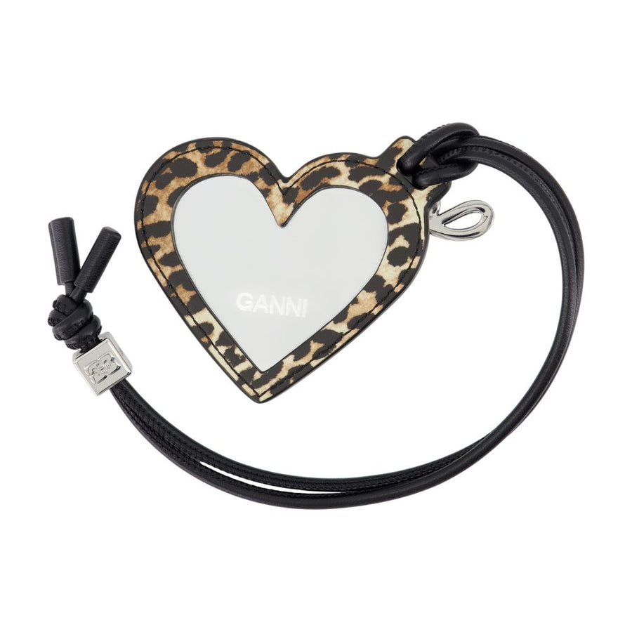 Ganni Calfskin keychain in multicolor