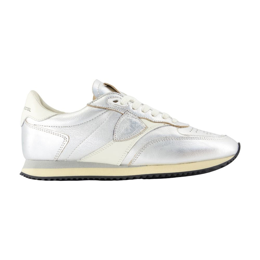 Philippe Model calfskin sneaker in silver