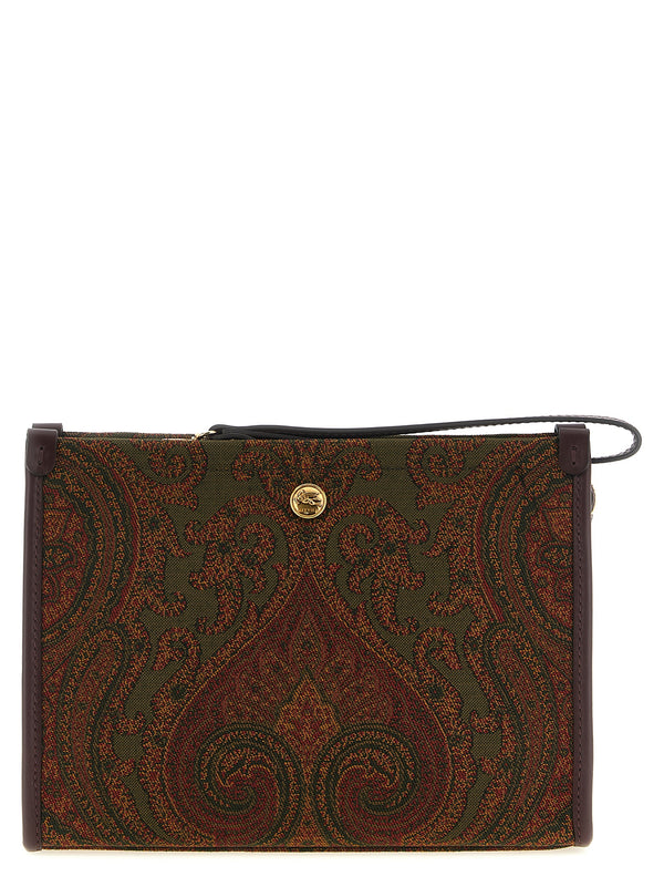 Etro 63% polyester clutch in multicolor