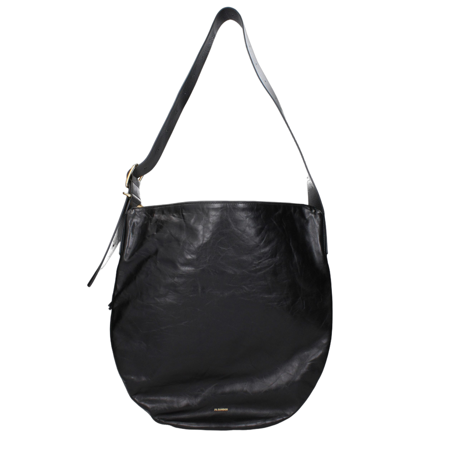 Jil Sander Leather crossbody bag in black