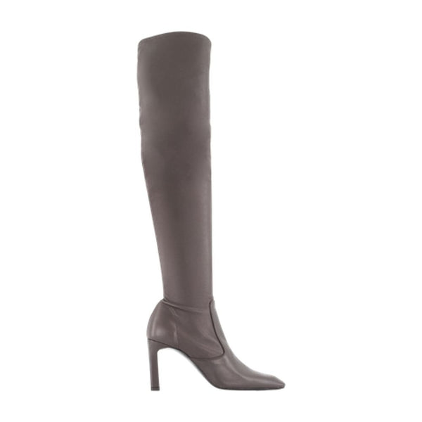 Over The Knee Boots - Toteme Leather Brown Calfskin Shoes /