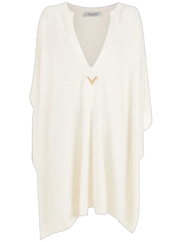 Valentino Cashmere poncho in white