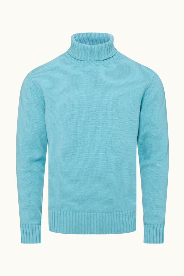 Orlebar Brown 90% ultrafine merino wool turtleneck in blue