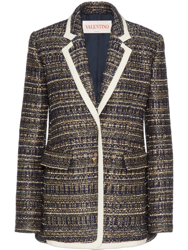 Valentino Virgin wool blend blazer in navy