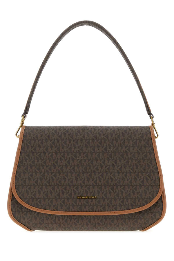 Michael By Michael Kors Conv Exterior: 100% Fabric; Lining: 100% Fabric; Finishing: Antiqued golden metal shoulder bag in brown