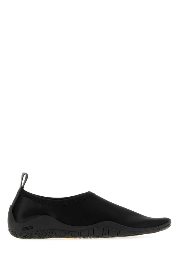 Black Fabric Elbe Slip Ons Slippers