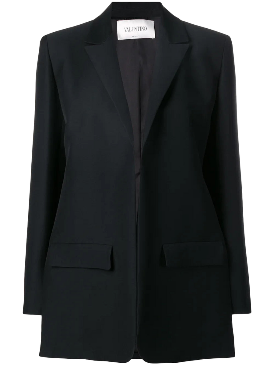 Valentino Silk-wool blend blazer in black