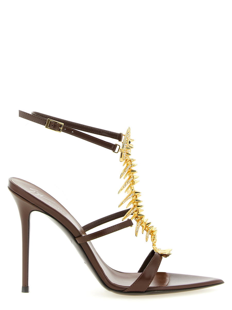 Giuseppe Zanotti 100% Lamb Leather heel in brown
