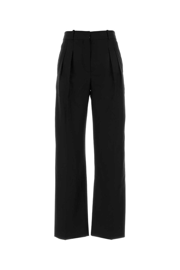 Black Wool Sbiru Palazzo Pant Exterior: Virgin Pantaloni
