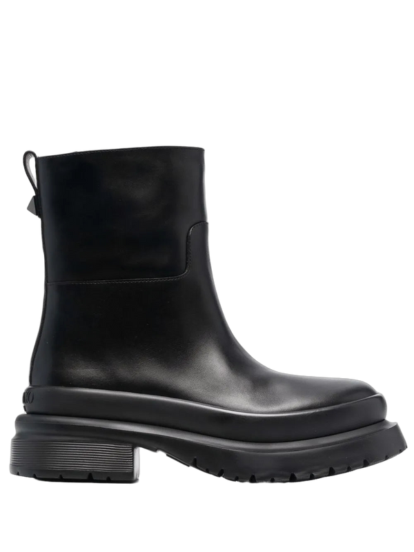 Valentino Calf leather/lambskin ankle boot in black