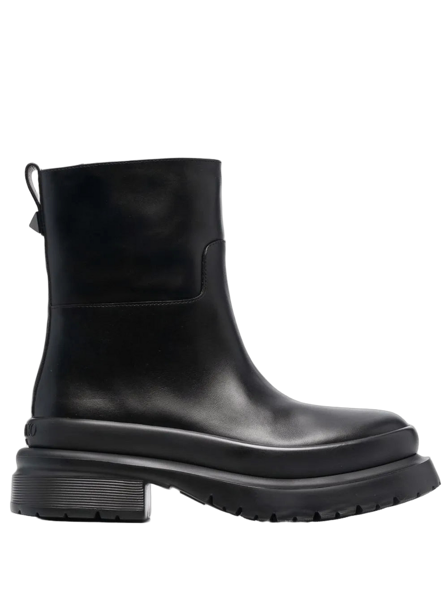Valentino Calf leather/lambskin ankle boot in black