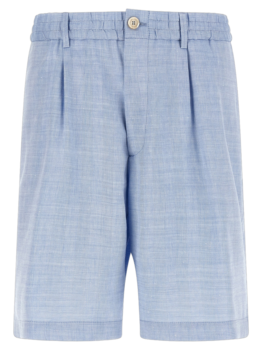 Brunello Cucinelli 60% linen bermuda shorts in blue