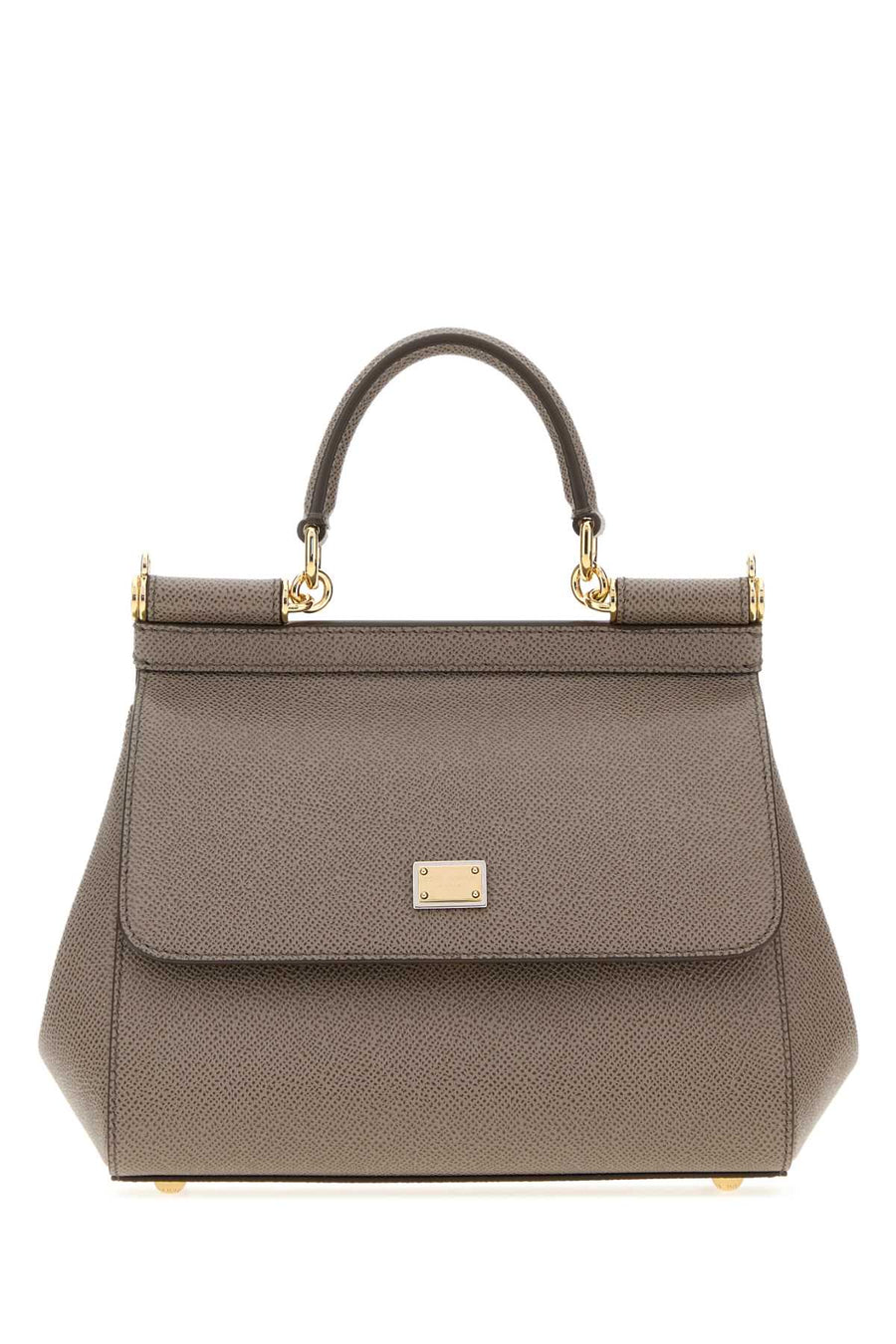 Dolce & Gabbana Exterior: 100% Calf Lining: 100% Cotton Finishing: Golden metal top handle bag in gray