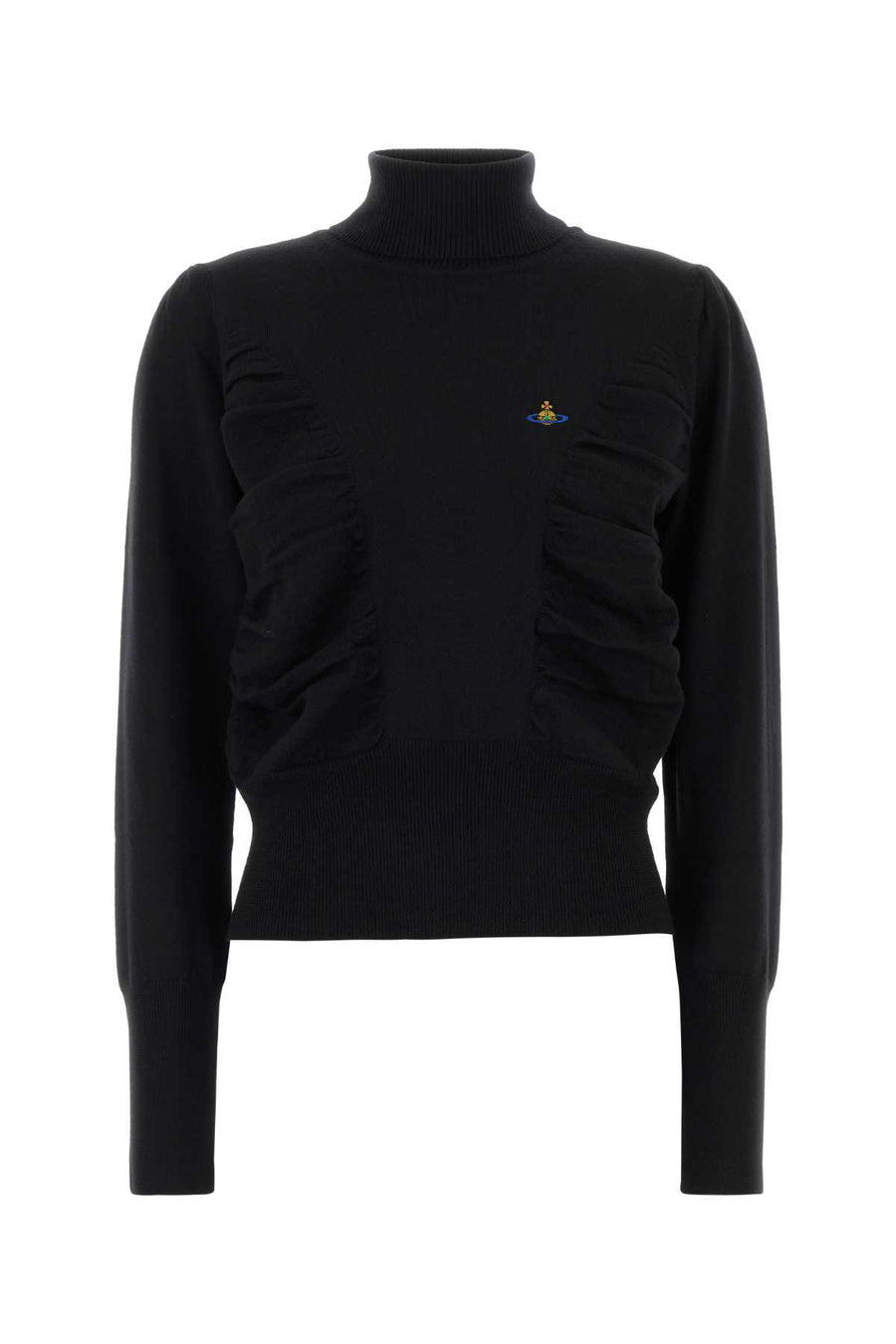Pamela High Neck Aw26black Wool Maglie