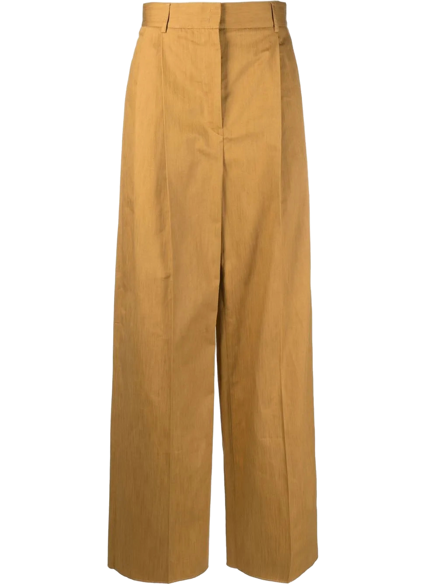 Ferragamo Cotton twill trousers in beige