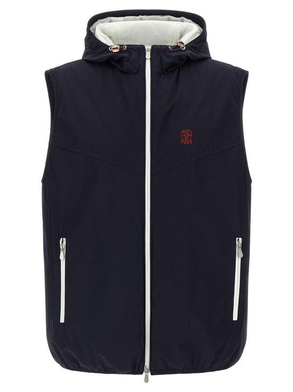 Brunello Cucinelli 83% polyamide vest in navy