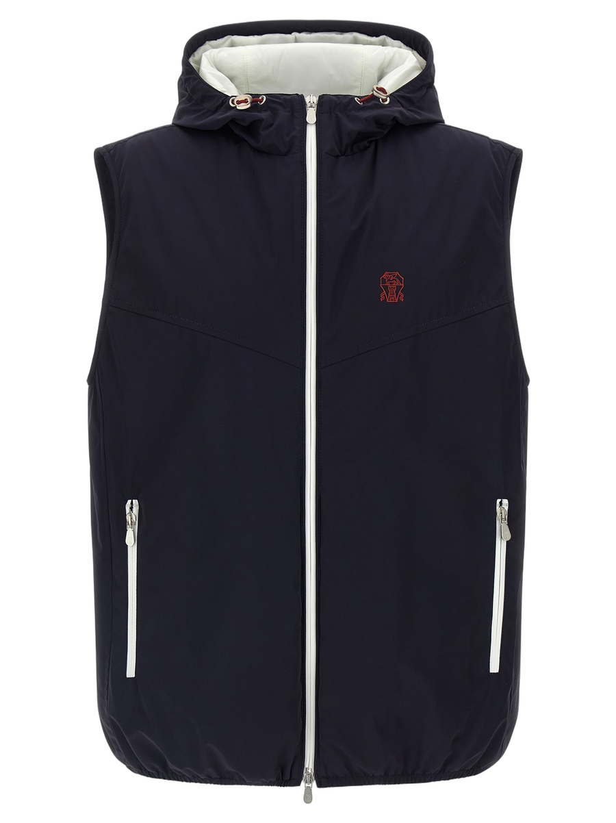 Brunello Cucinelli 83% polyamide vest in navy