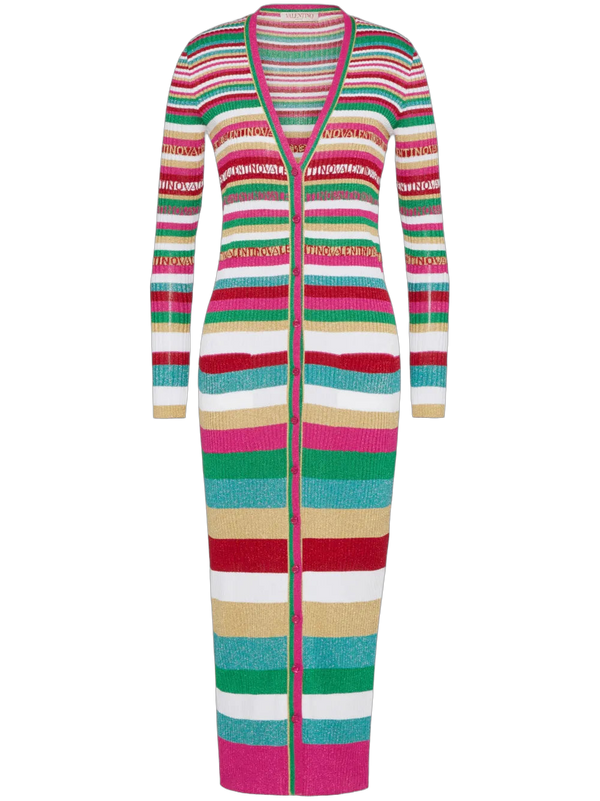 Valentino Cotton with lurex detailing cardigan in pink