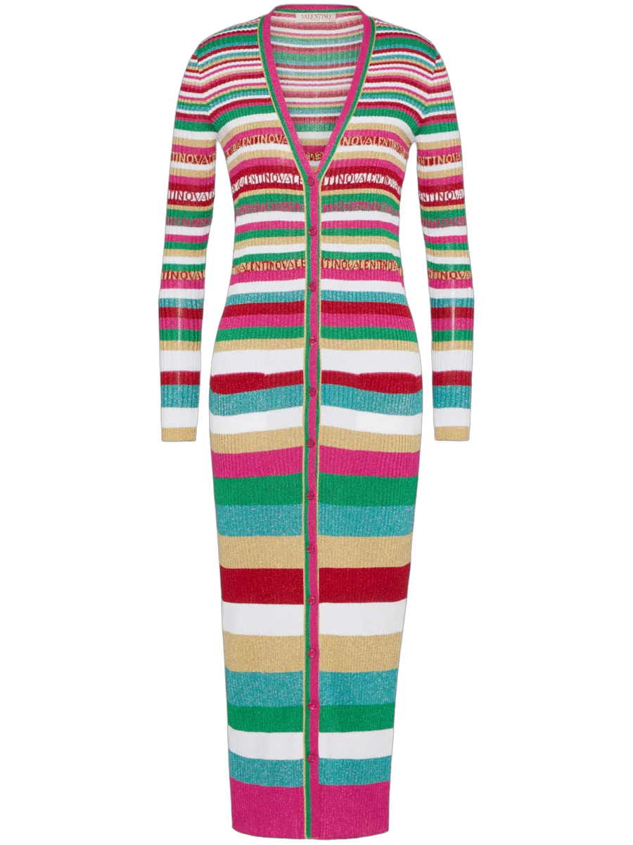 Valentino Cotton with lurex detailing cardigan in pink