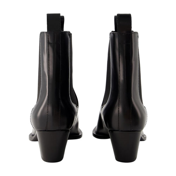 Toteme calfskin ankle boot in black