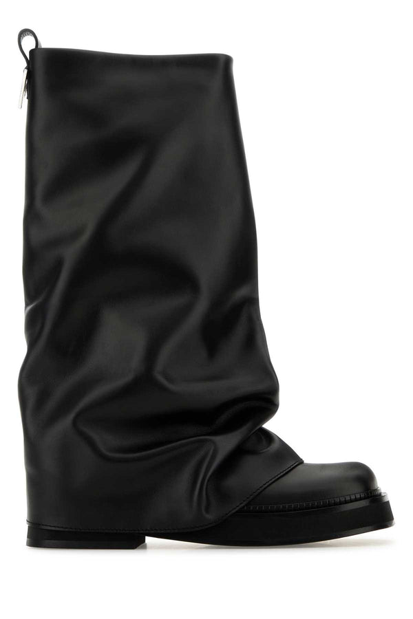 The Attico Exterior: 100% Calf leather boot in black