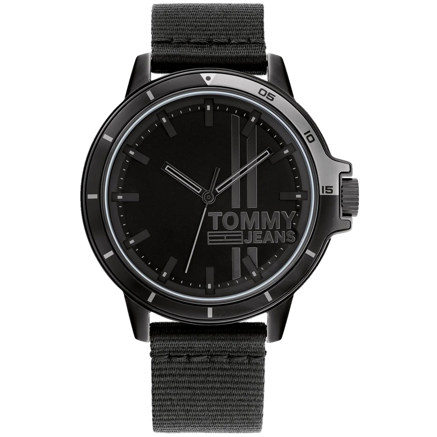 Tommy Hilfiger Brass/Aluminum case watch in black