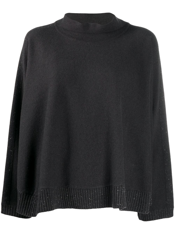 Peserico Silk sweater in charcoal