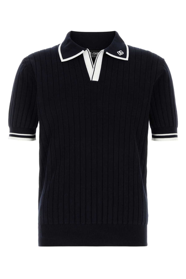 Dolce & Gabbana Costa 98% Cotton polo shirt in navy