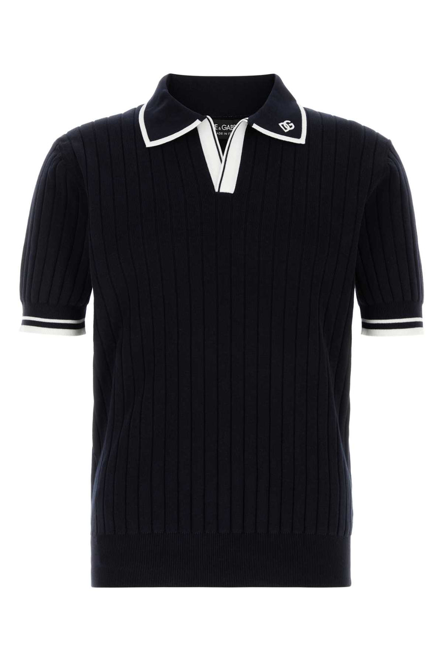 Dolce & Gabbana Costa 98% Cotton polo shirt in navy