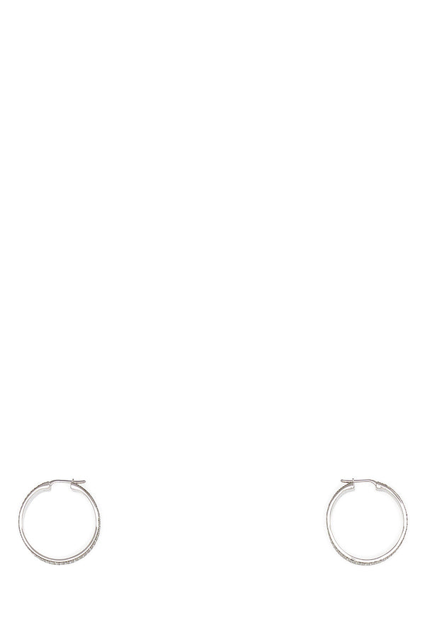 Amina Muaddi Whicrysil Metal with crystal texture earrings in silver