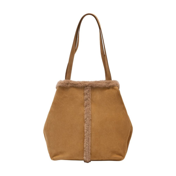 Vanessa Bruno calfskin tote bag in brown