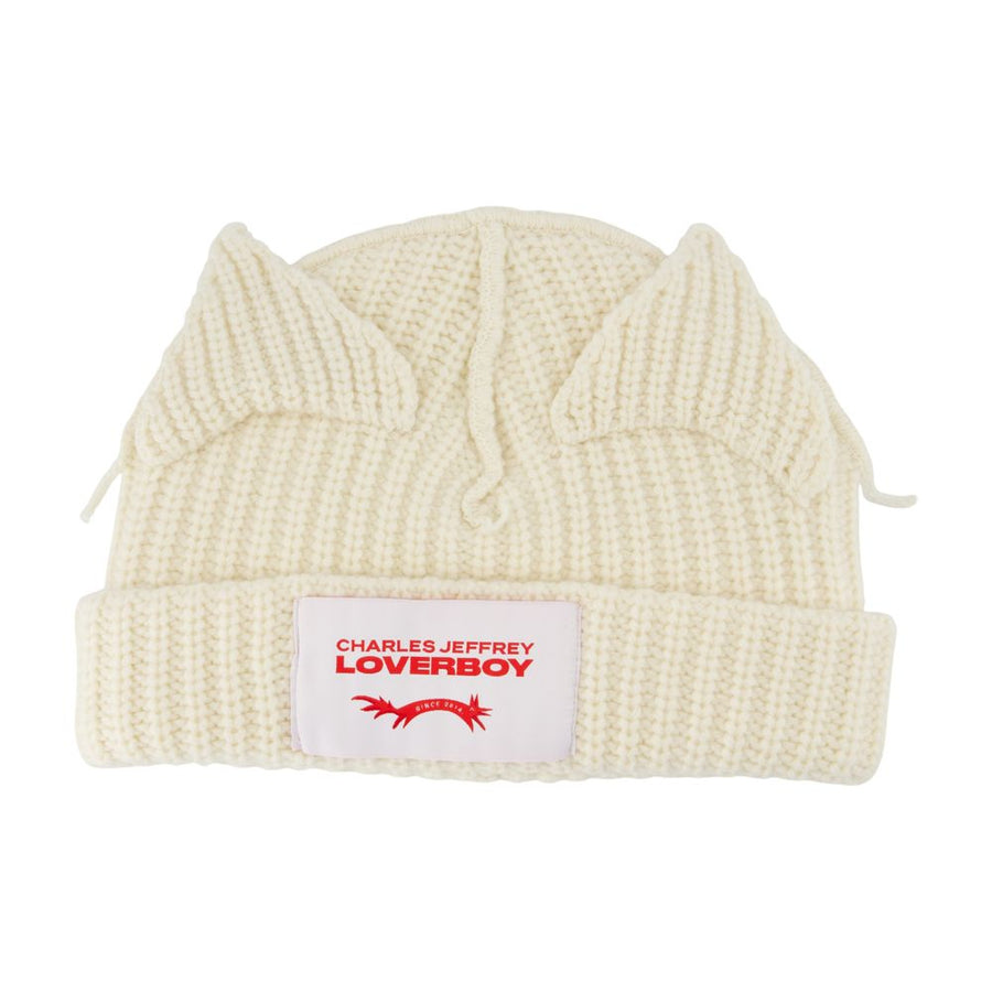 Charles Jeffrey Loverboy 052132501-ECR wool beanie in white