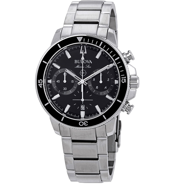 Bulova Stainless steel case and bracelet watch in black