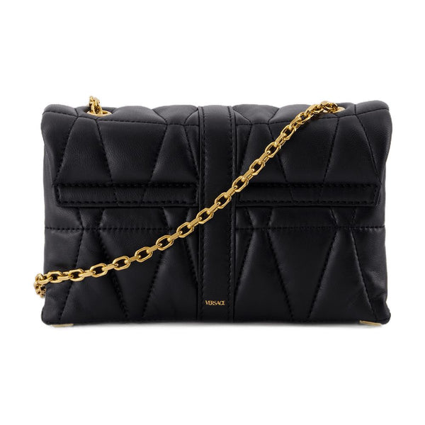 Versace Lambskin shoulder bag in black