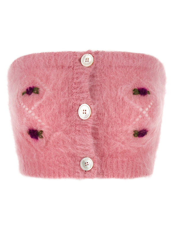 Alessandra Rich 50% Mohair tank top in pink