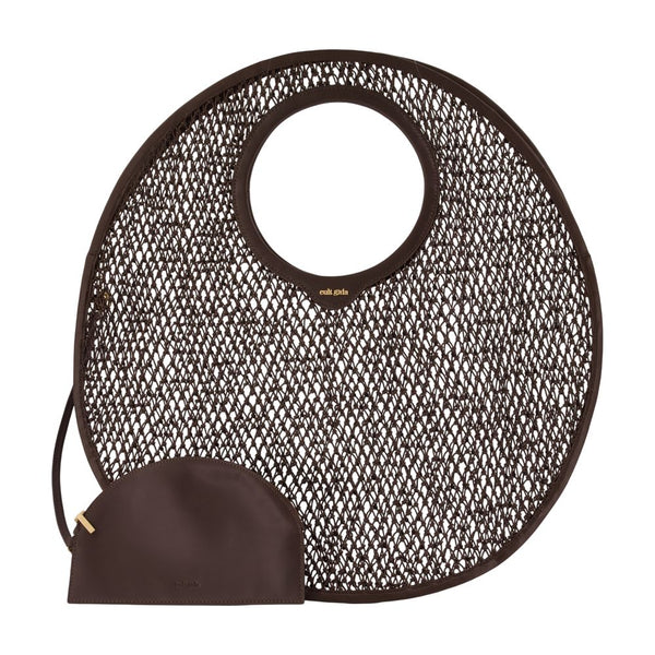 Cult Gaia Cowhide top handle bag in brown