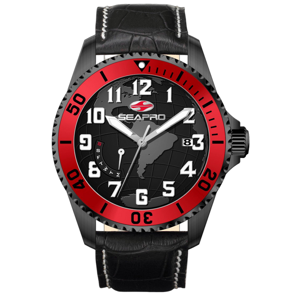 Seapro Stainless steel case watch in black