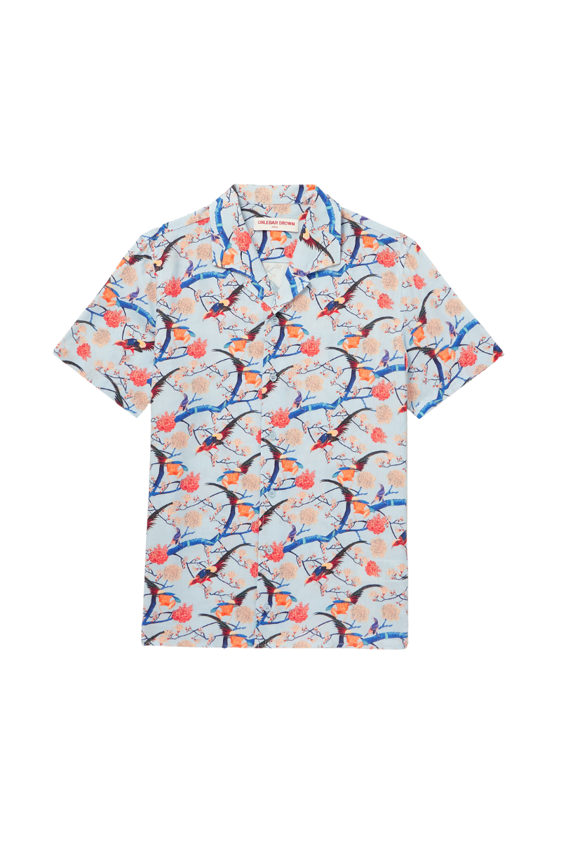 Orlebar Brown 20% Linen shirt in blue