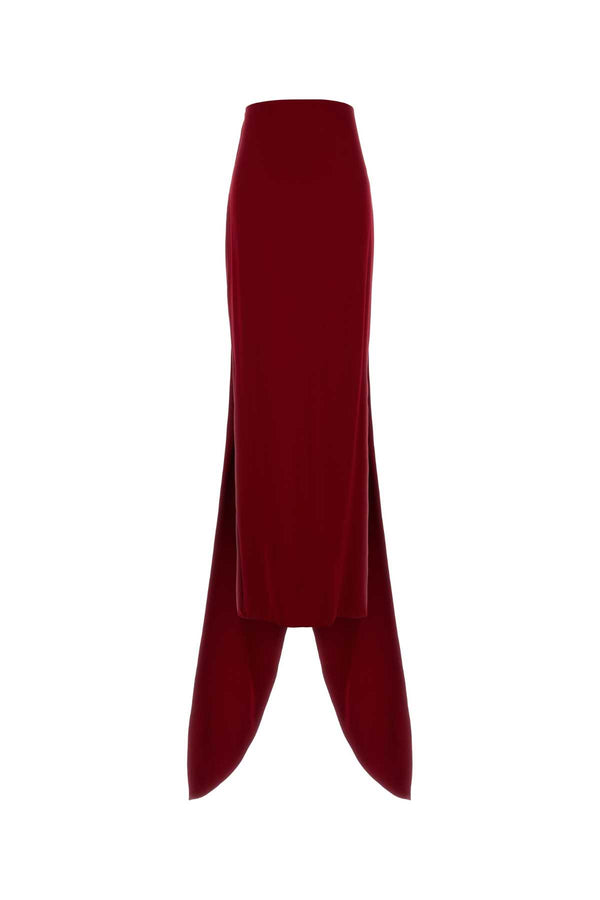 Skirt | Solid Cady Raso Darkcremisi Gonne
