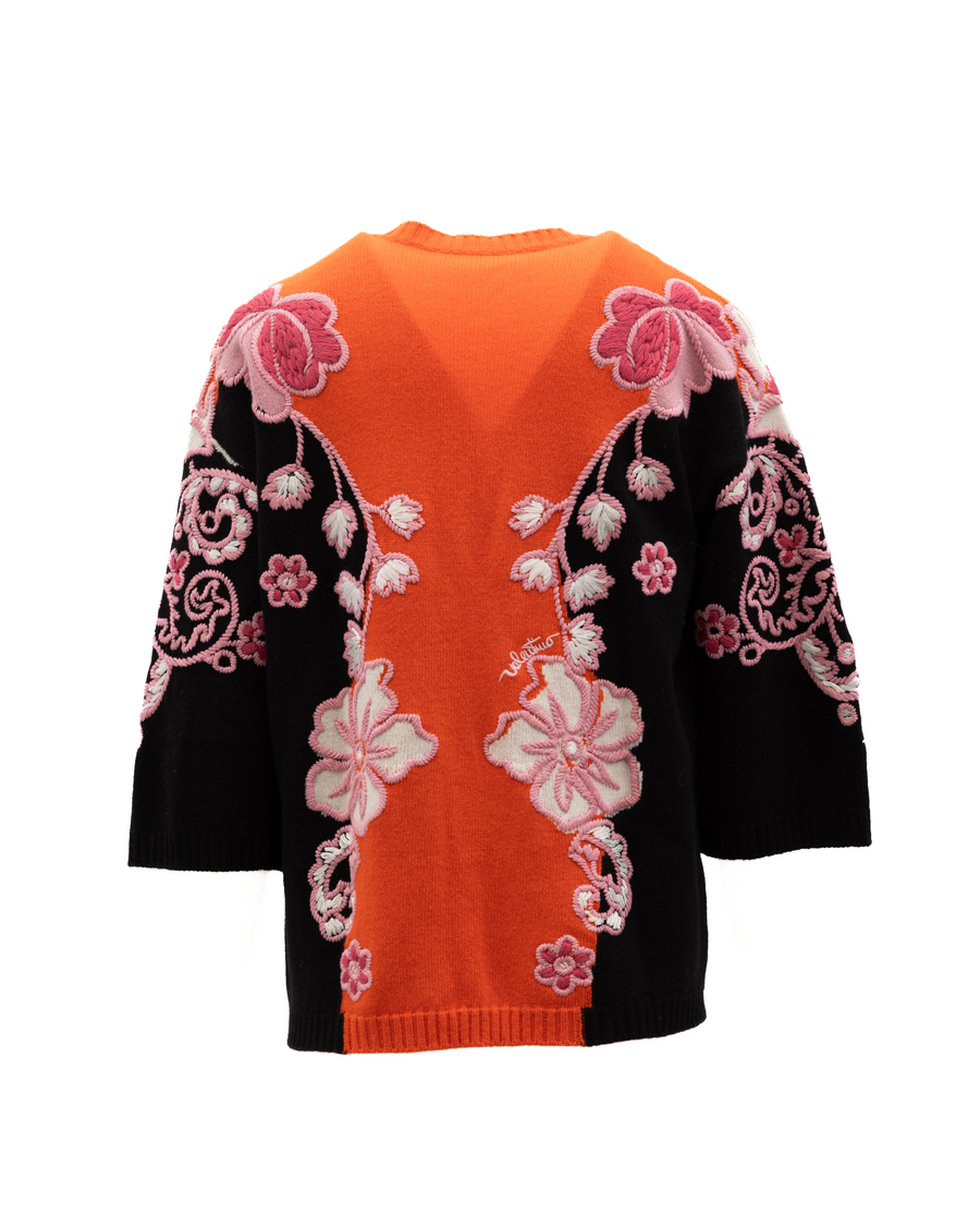 Women Floral Knitwear Black Clothing