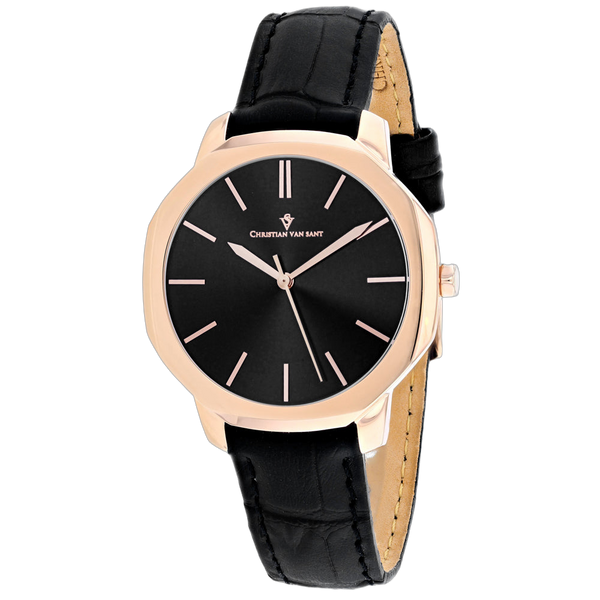 Christian Van Sant Stainless steel case watch in black