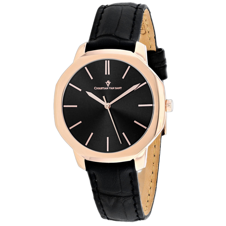 Christian Van Sant Stainless steel case watch in black