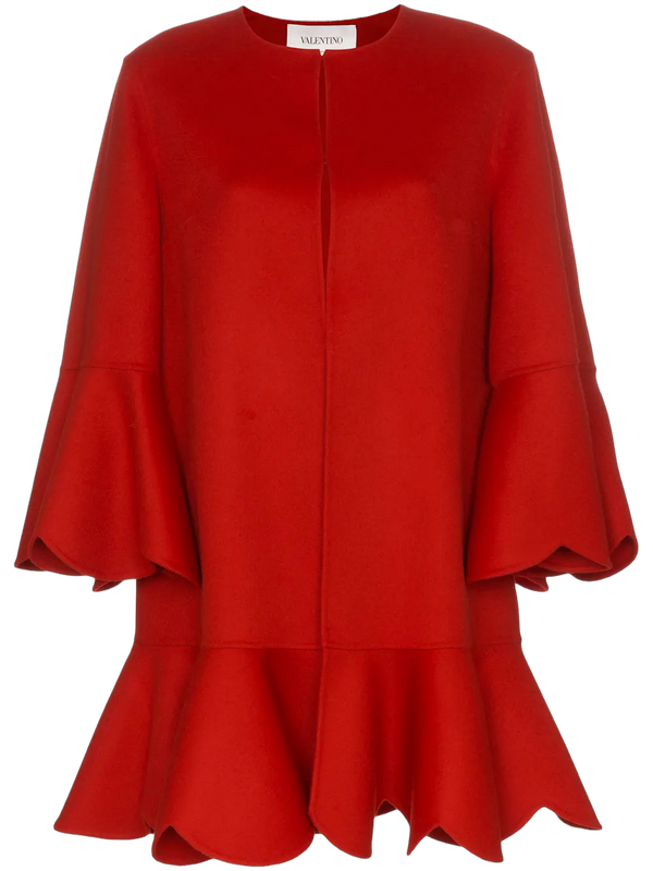 Valentino Wool-cashmere blend coat in red