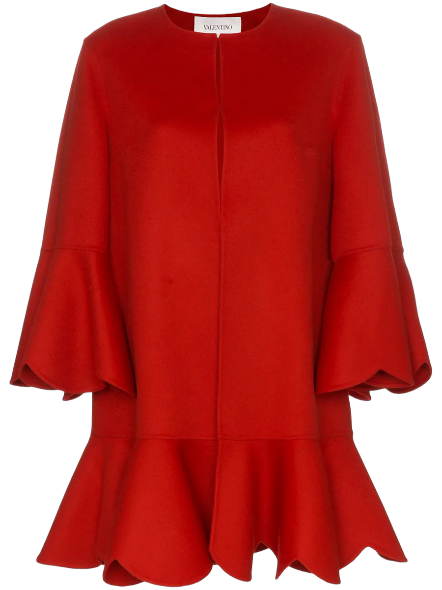 Valentino Wool-cashmere blend coat in red