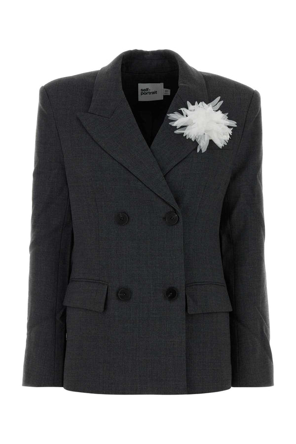 Graphite Twill Oversize Blazer Grey Giacche E Gilet