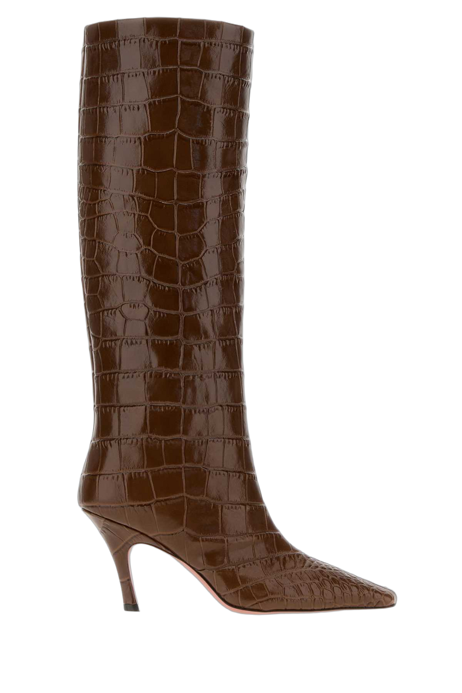 Amina Muaddi Brownprinte Exterior: 100% Leather boot in brown