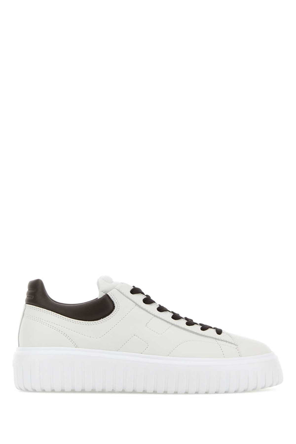 Hogan Allacciato Exterior: 100% Leather sneaker in white