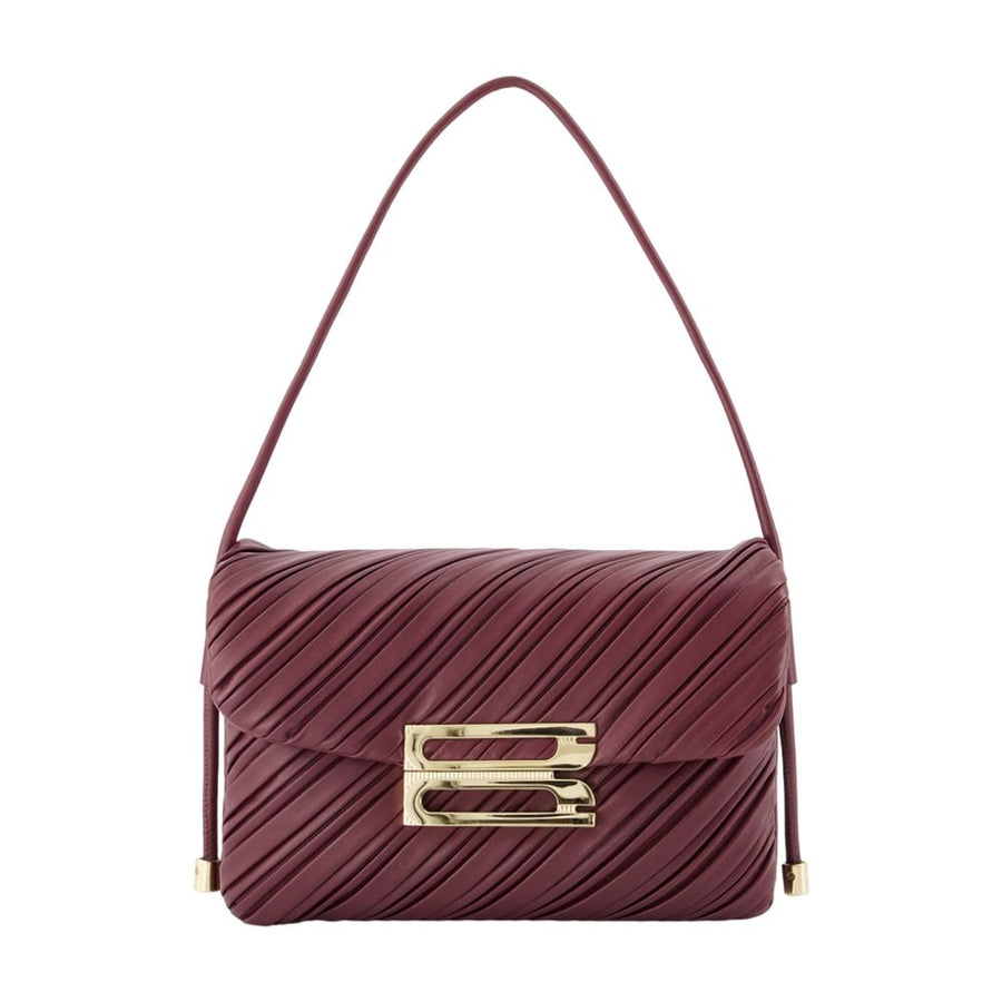 Victoria Beckham Calfskin shoulder bag in burgundy